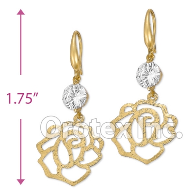 EL 233 Gold Layered CZ Long Earrings